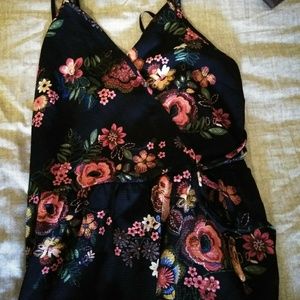 Black floral summer dress